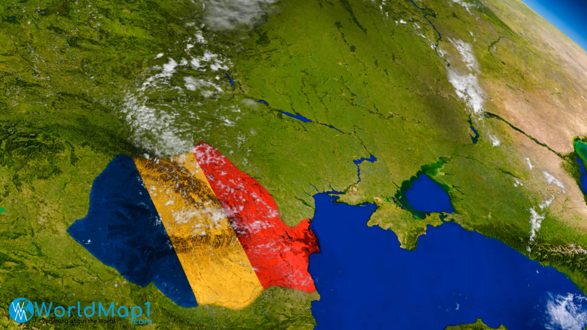 Rumänien-Karte mit Moldawien und der Ukraine